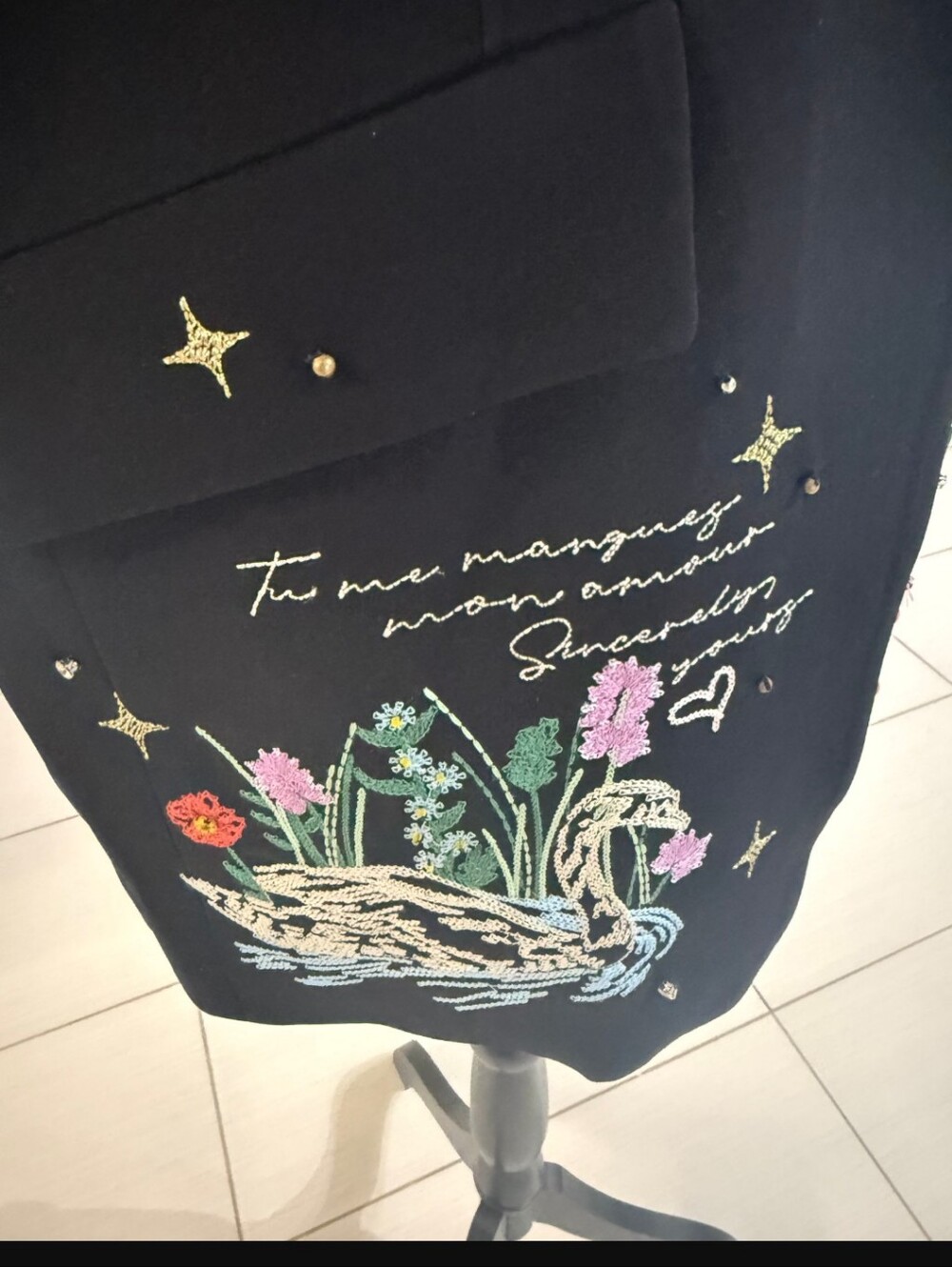 cinq a sept Black Embroidered Novelty Blazer - Picture 4 of 7
